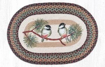 Chickadee Oval Patch Braided Rug