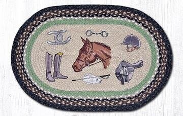 Equestrian / Horse Oval Patch Braided Rug