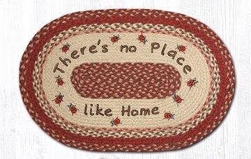 No Place Like Home Lady bug Oval Patch Braided Rug