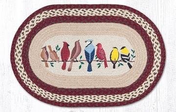 Birds on a Wire Oval Patch Braided Rug