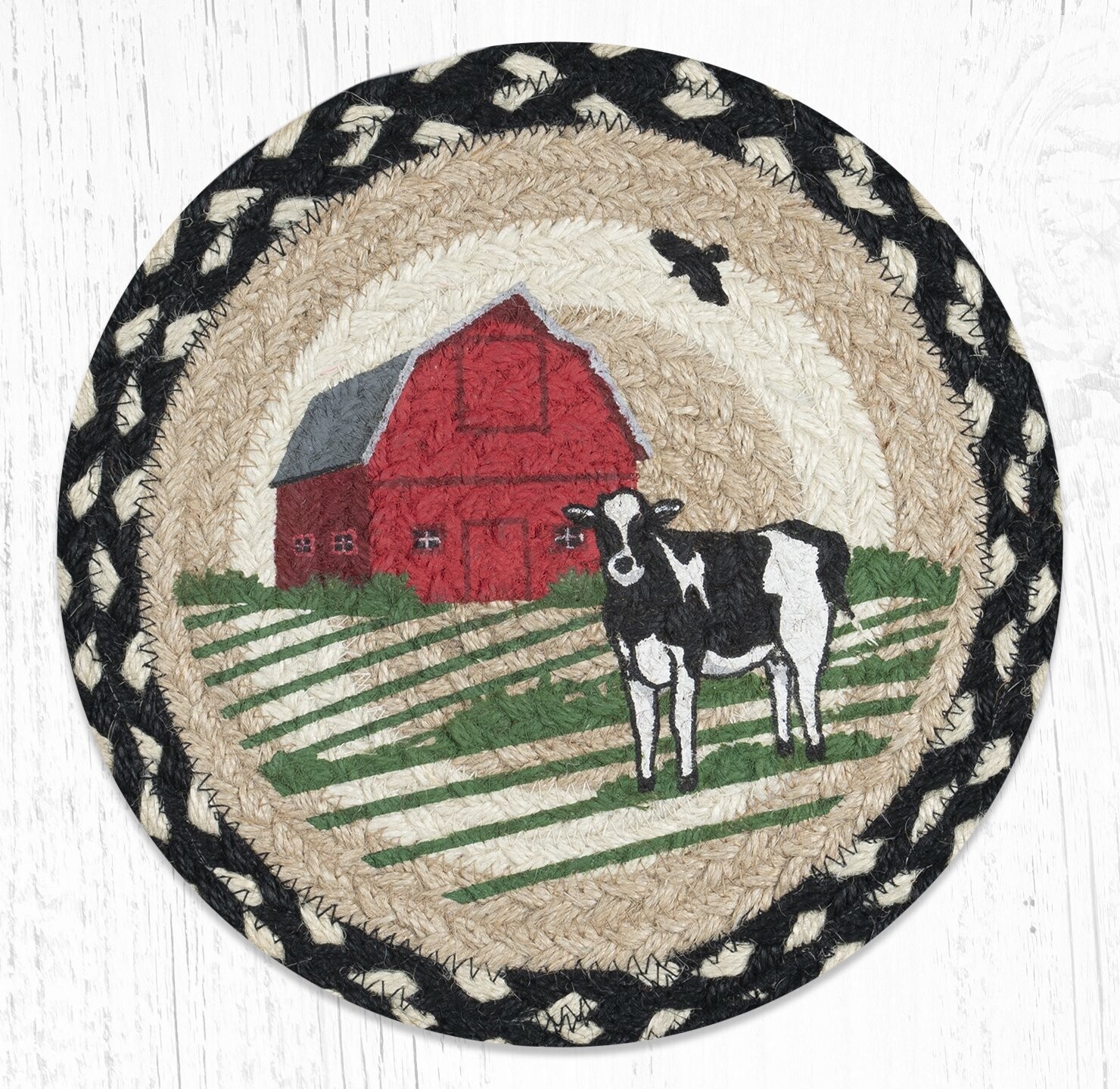 10" Round Trivet - Red Barn