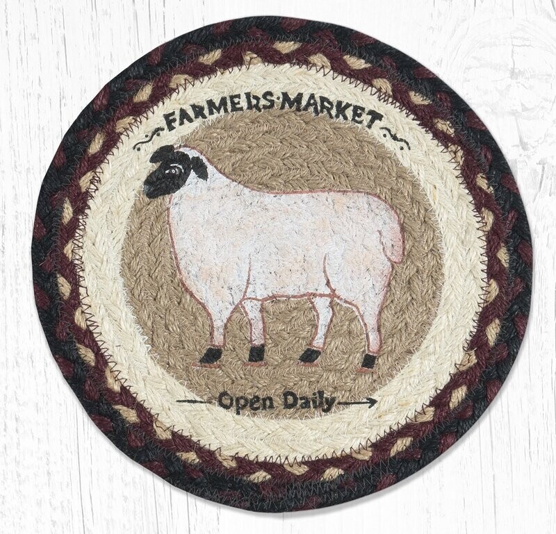 10" Round Trivet - Farmhouse Sheep