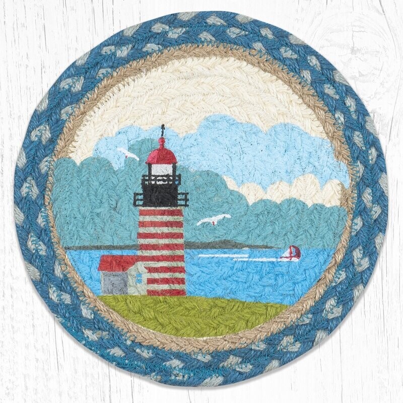 10" Round Trivet - Quoddy Lighthouse