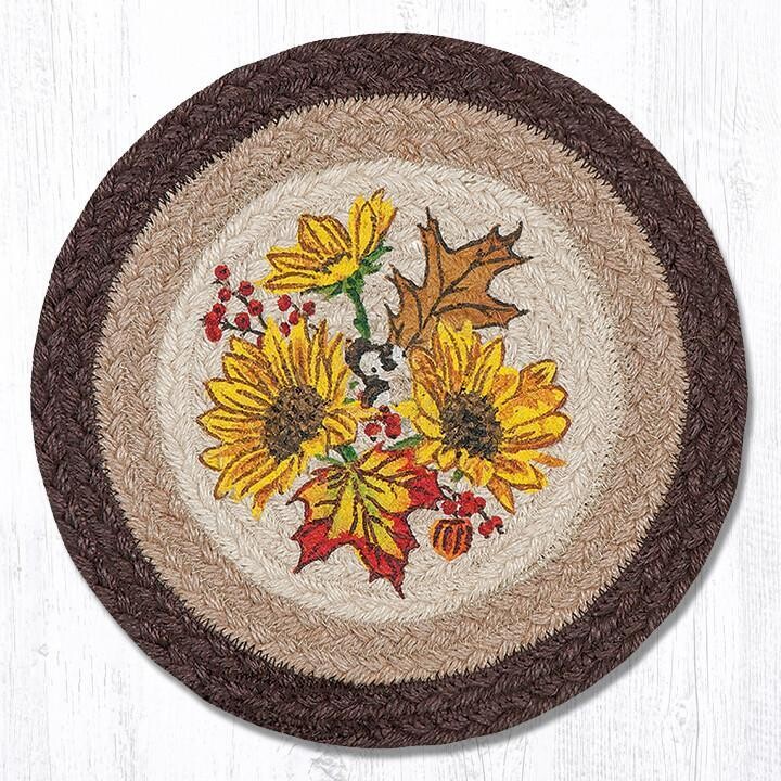 10" Round Trivet - Autumn Sunflowers