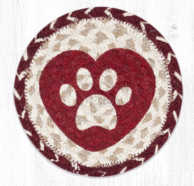 7" Round Heart Paw