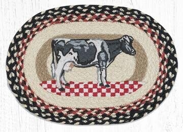Oval Place mat - Cow Checkerboard
