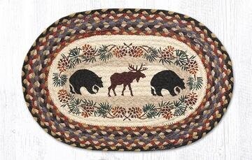 Oval Place mat - Black Bear/Moose/Pine Cone