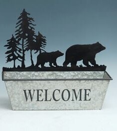 Black Bear Metal Planter Box