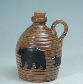 Porcelain Jug with Black Bears Design