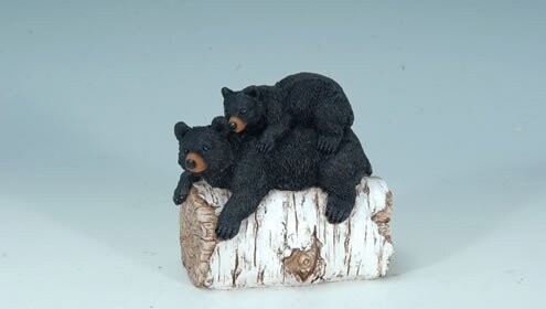 Black Bears on Birch Log