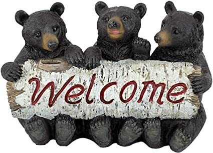 Black Bears Birch Log Welcome