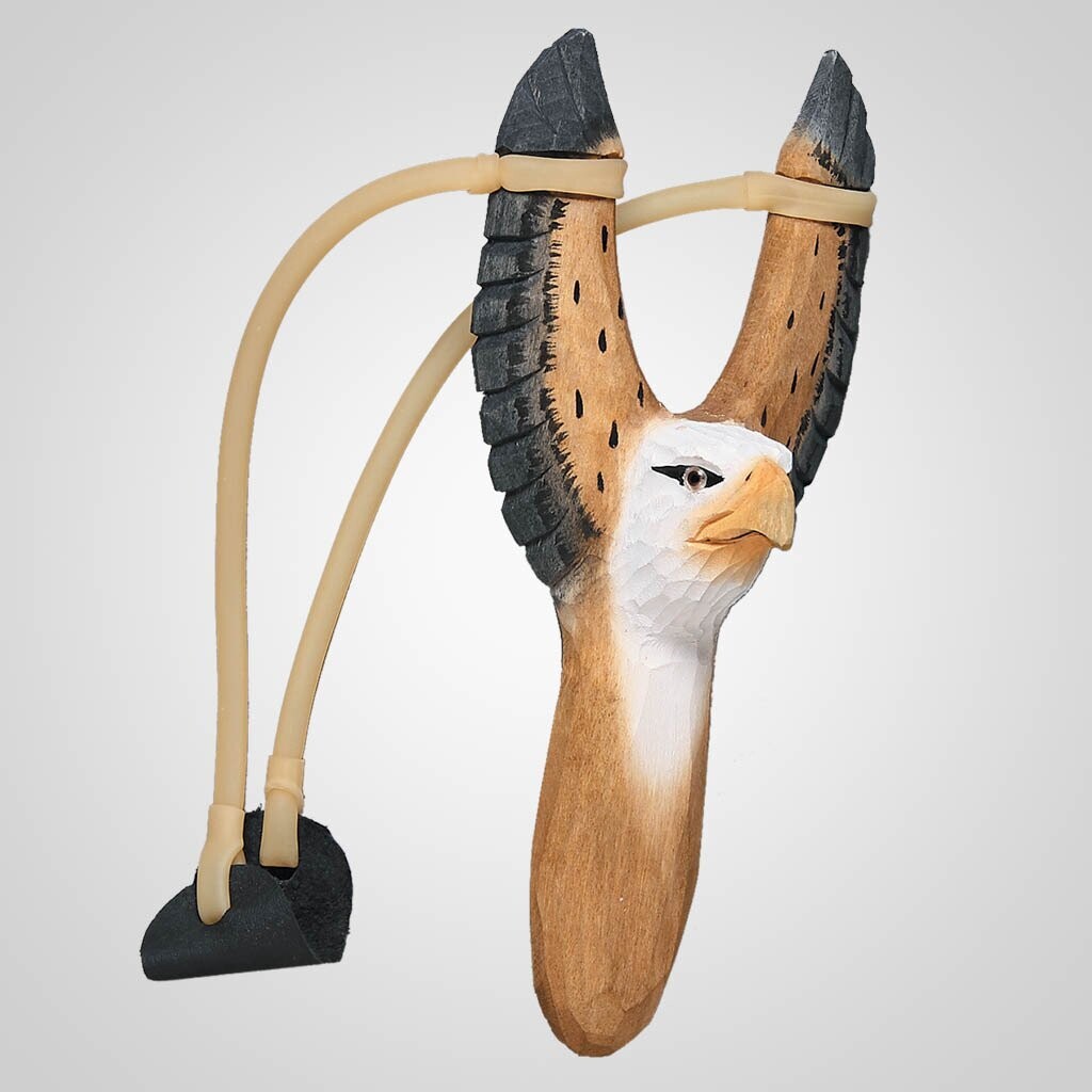 Carved Wood Eagle Slingshot