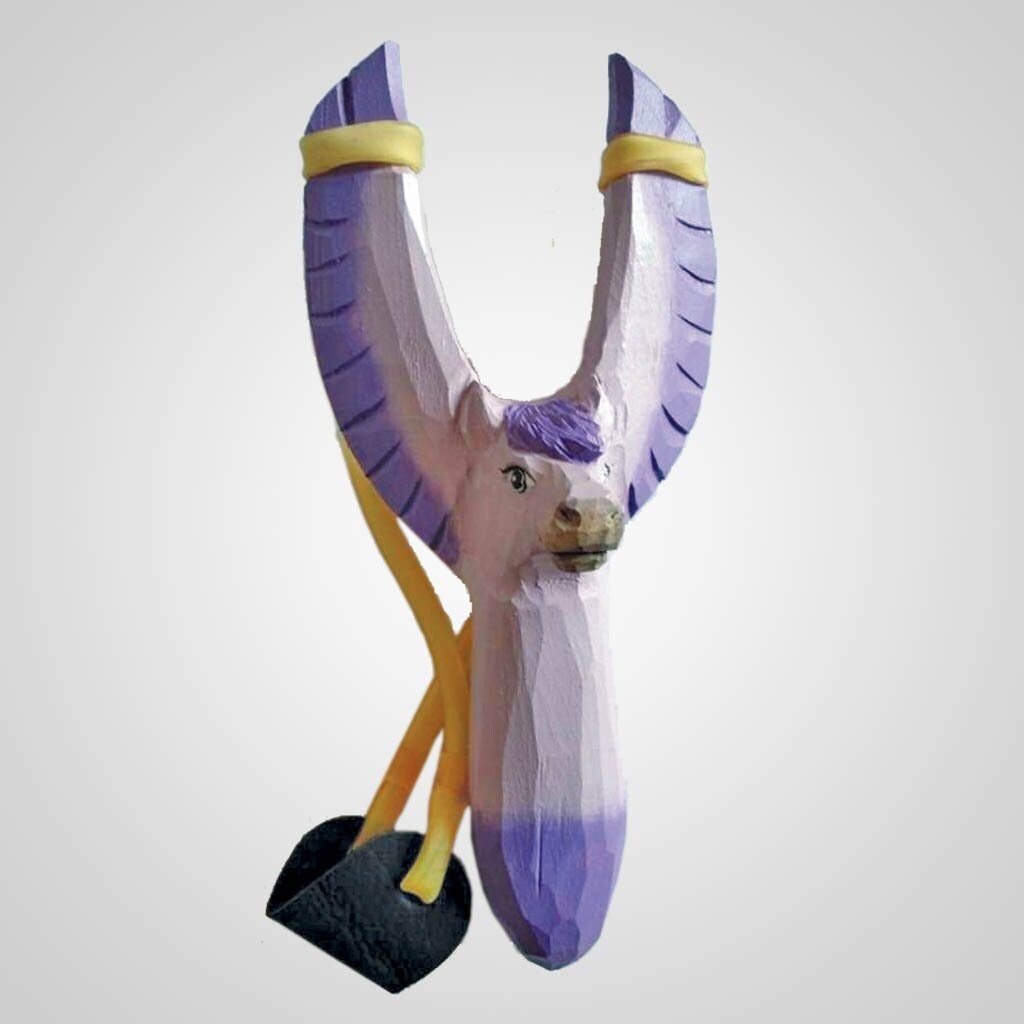 Carved Wood Pegasus Slingshot