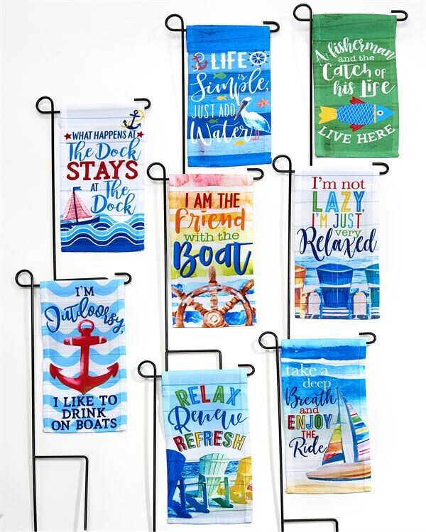 Nautical Beach Mini Garden Flag with Garden Stake