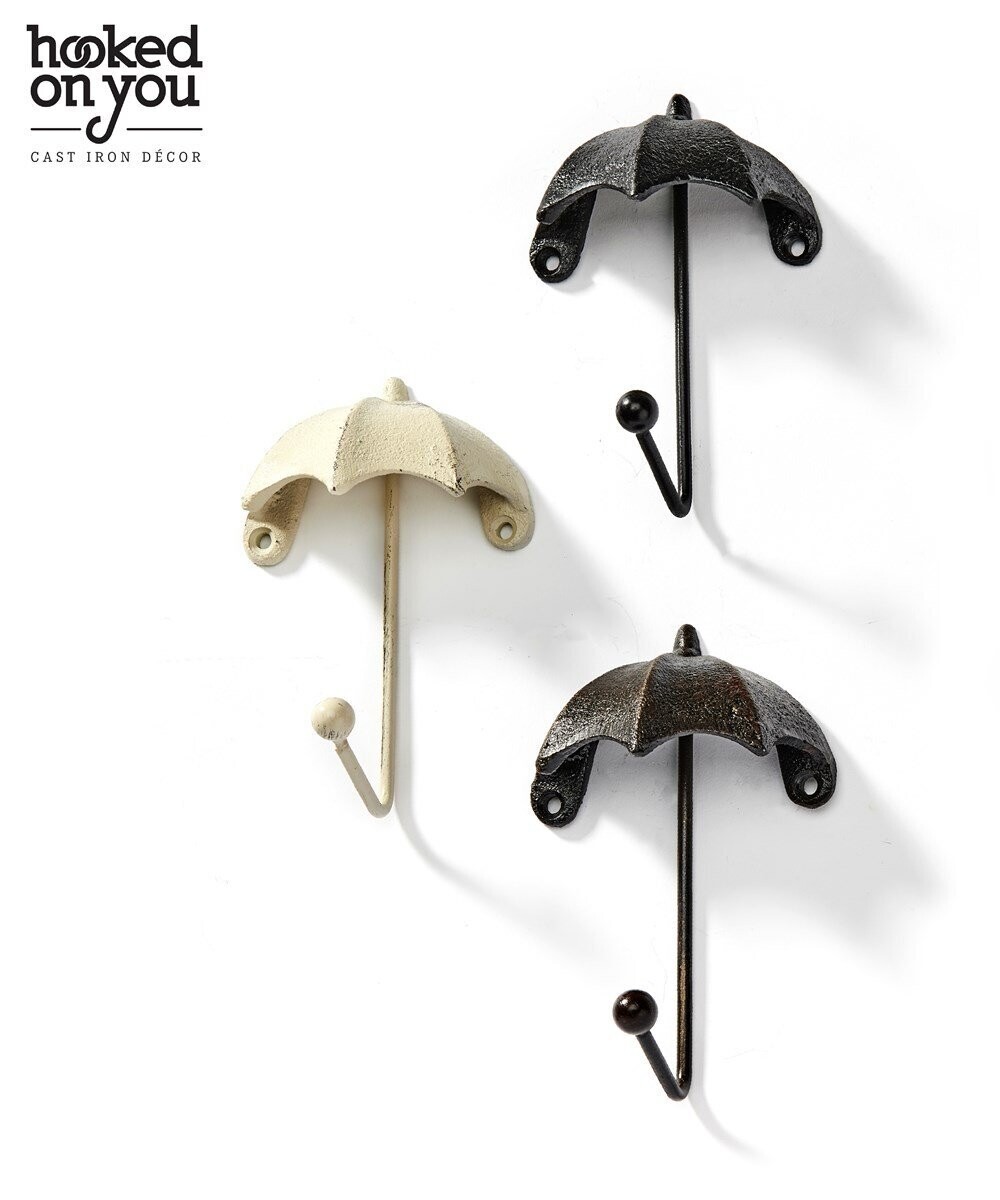 Cast Iron Umbrella Wall Hook, 3 Asst.