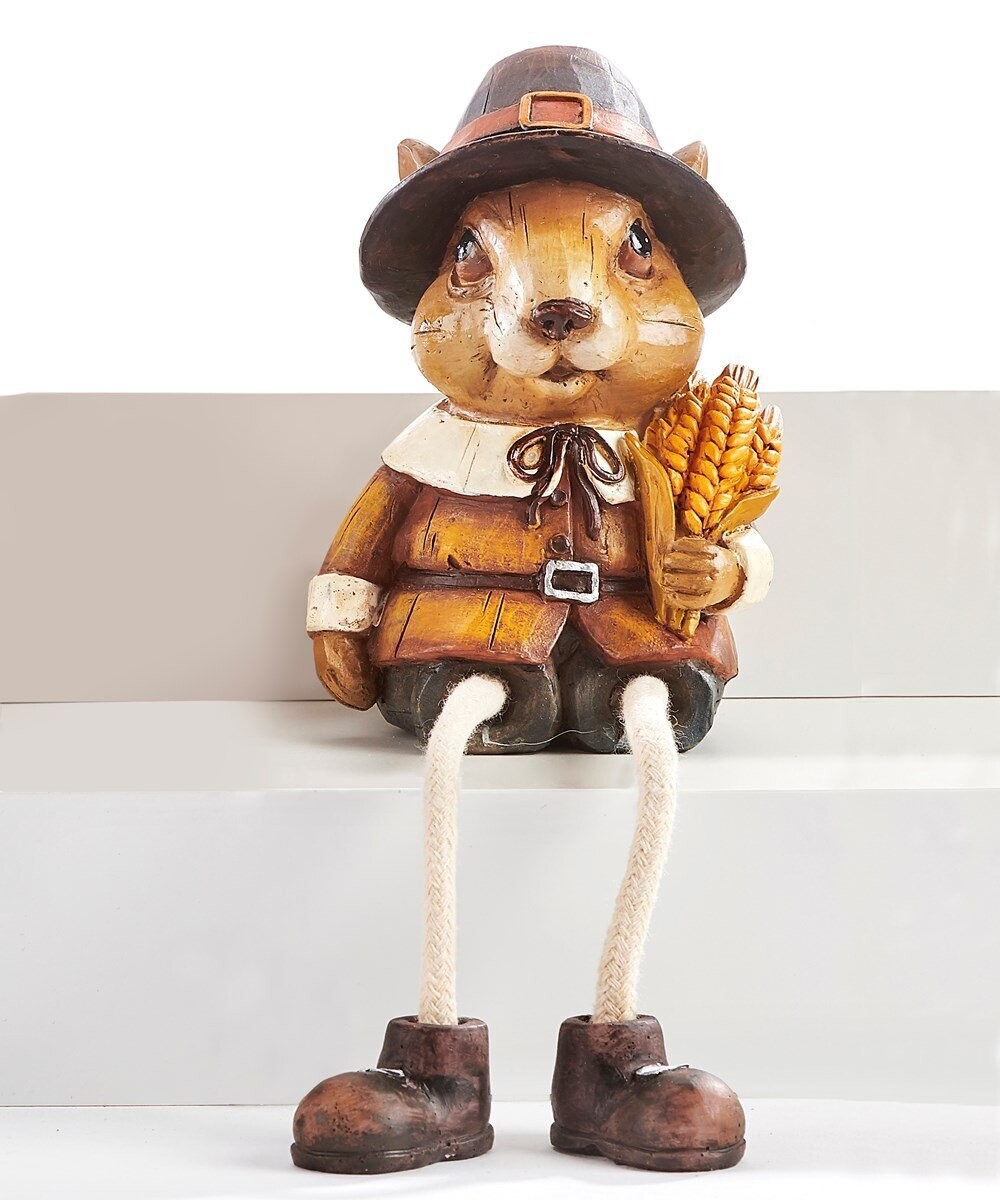 Fall Harvest Animals Squirrel Shelf Sitter