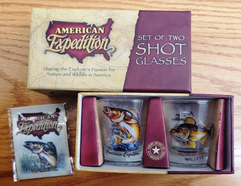 American Expedition Shot Glass Set - Walleye