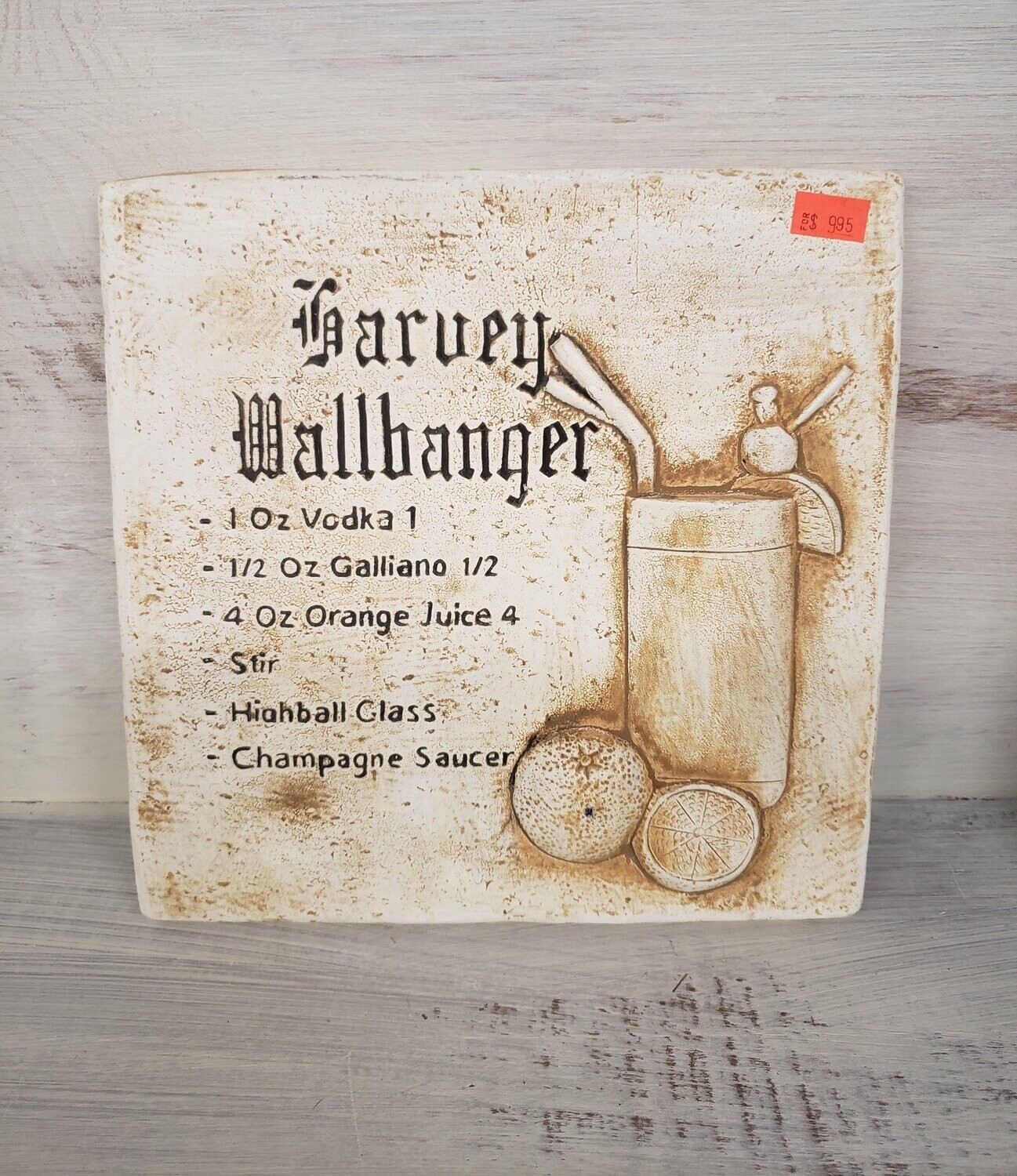 Bar Plaque Harvey Wallbanger Cocktail Recipe