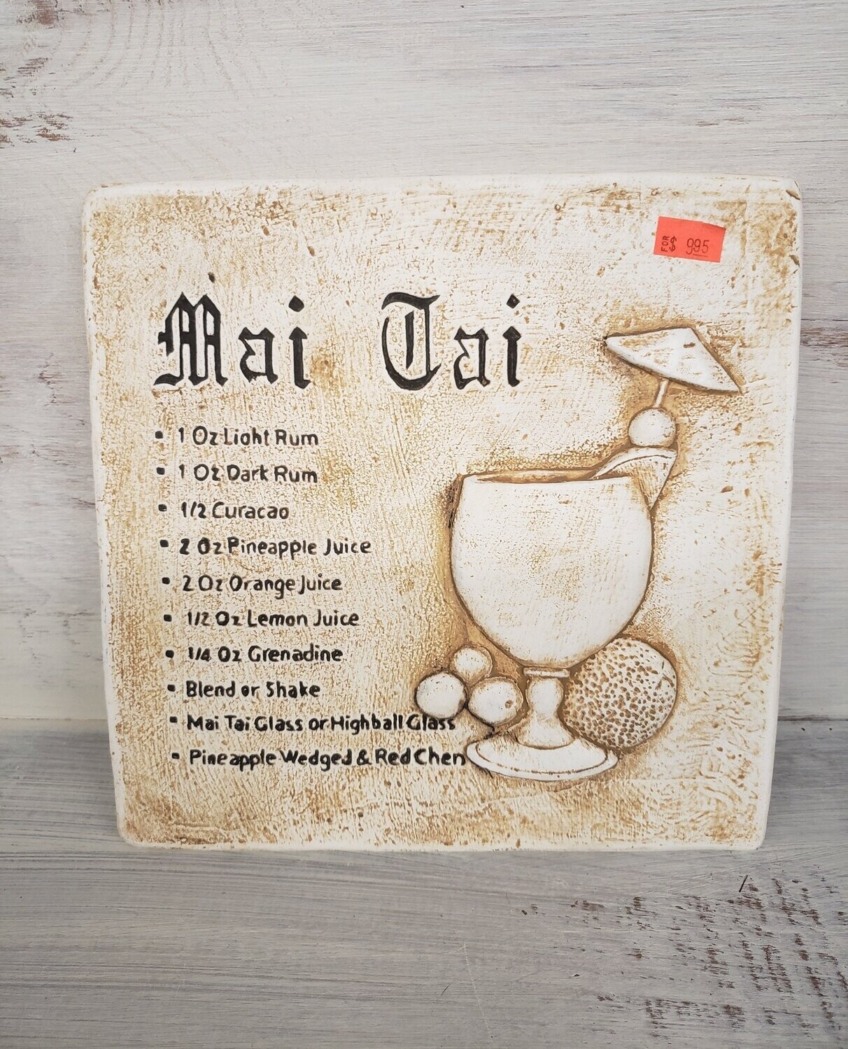 Bar Plaque Mai Tai Cocktail Recipe