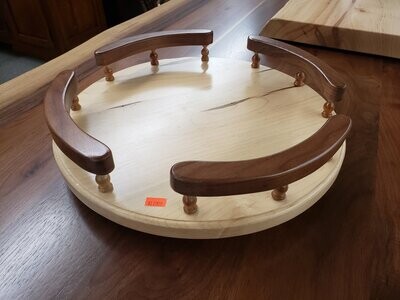 14" Walnut & Wormey Maple Lazy Susan