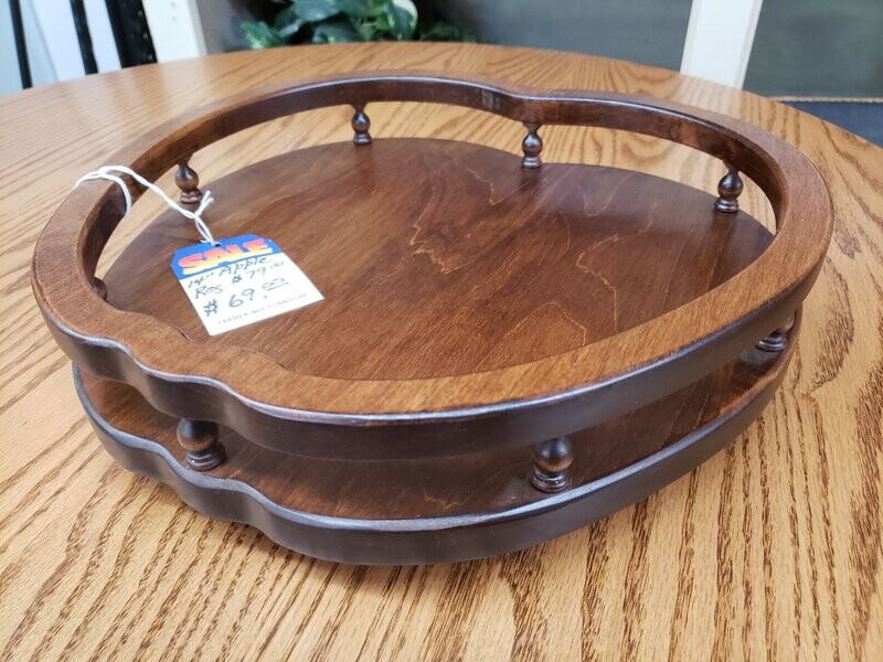 14" Apple Shaped, Solid Maple Lazy Susan