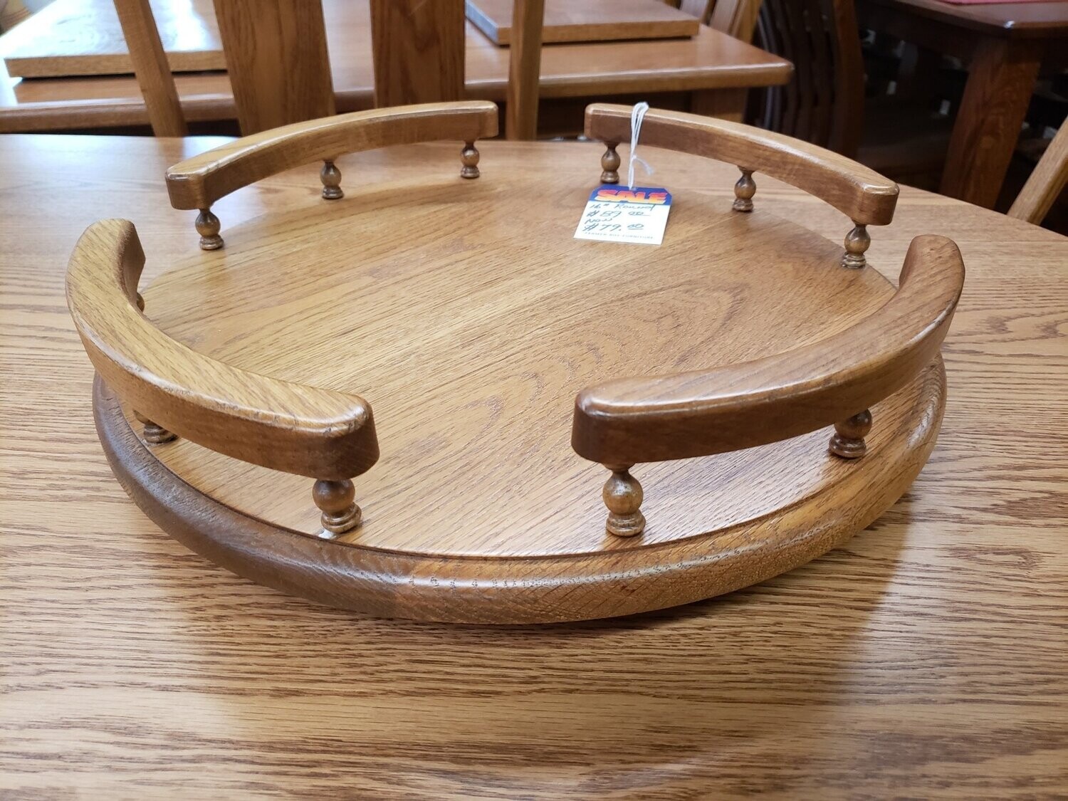 16" Solid Oak Lazy Susan