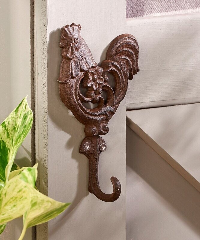 Cast Iron Rooster Design Wall Hook
