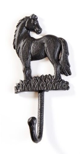 Cast Iron Horse Wall Hook, 6 Styles!, Style/Color: Horse Standing - Black