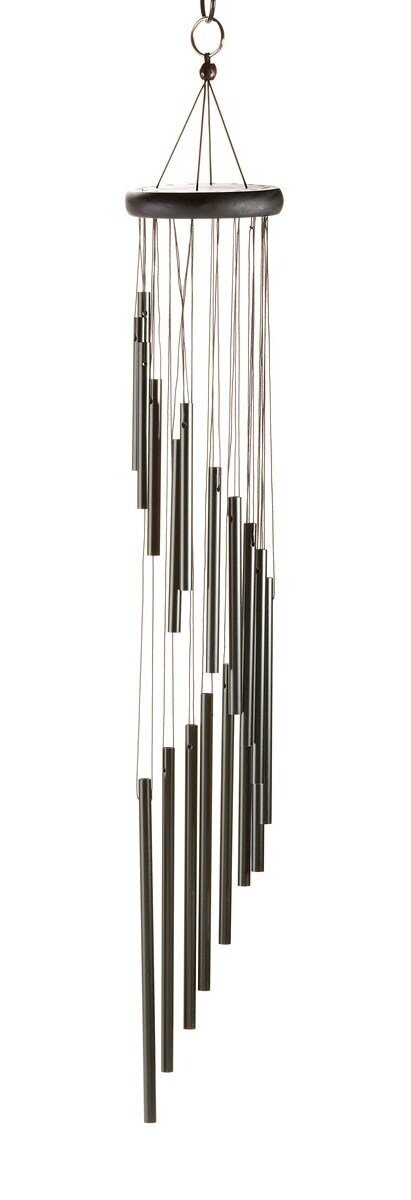 Black and Gold Spiral Windchimes, 2 Asst., Color: Black