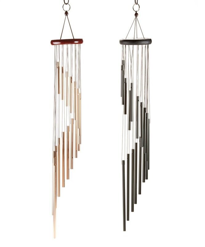 Black and Gold Spiral Windchimes, 2 Asst.