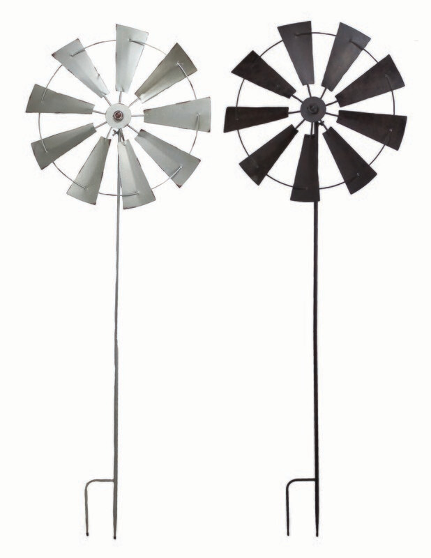 Large Windmill Wind Spinners, Black or Silver