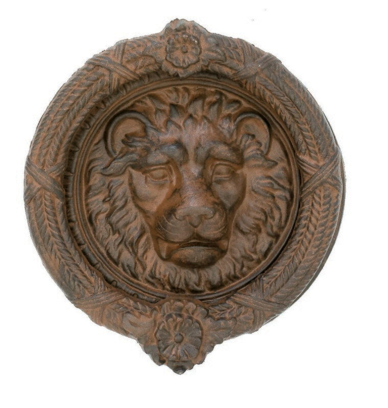 Cast Iron Circular Lion Head Door Knocker