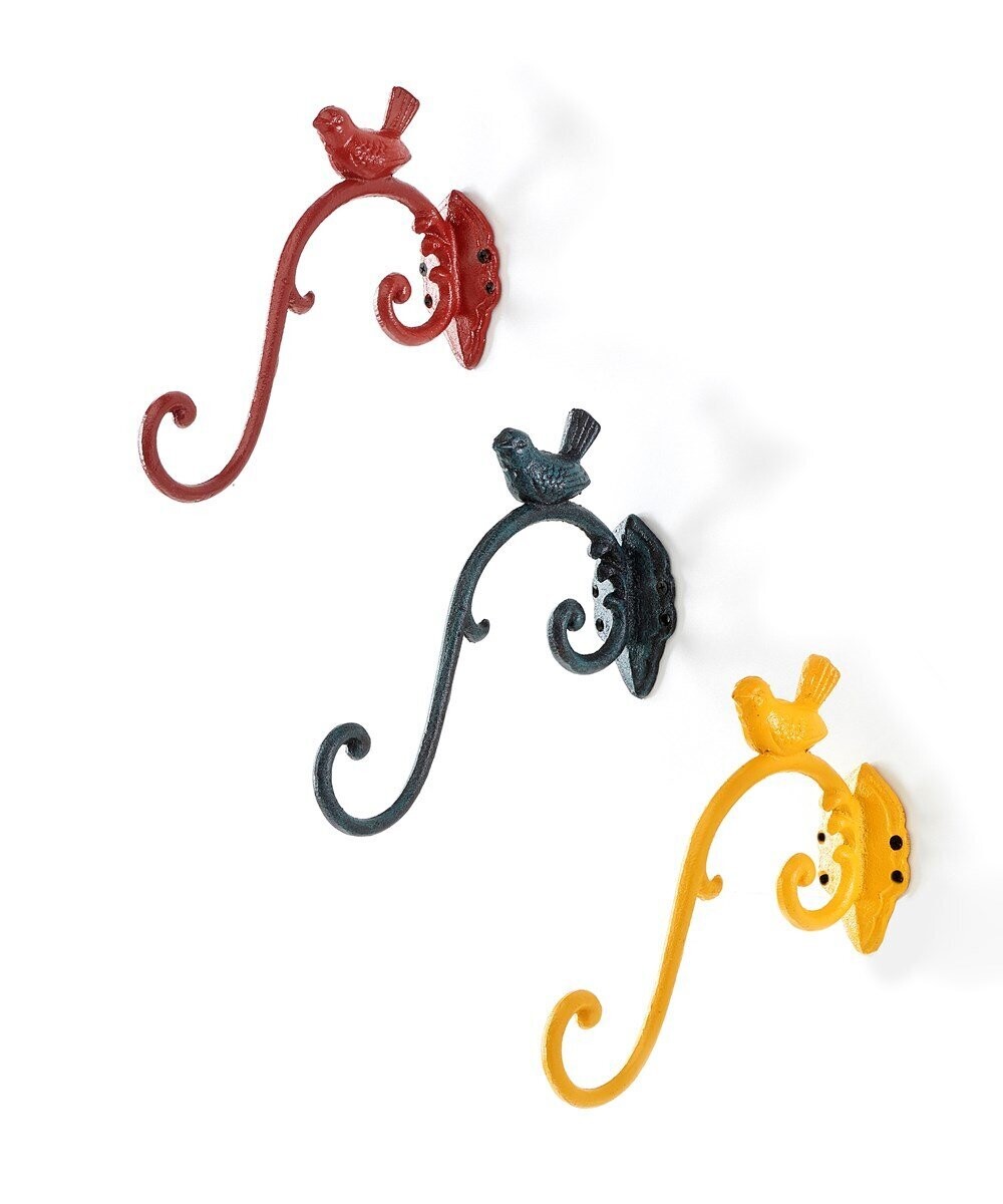 Cast Iron Bird Wall/Garden Hook, 3 Colors