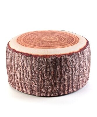Tree Stump Inflatable Ottoman, Log Style Sitting Pouf