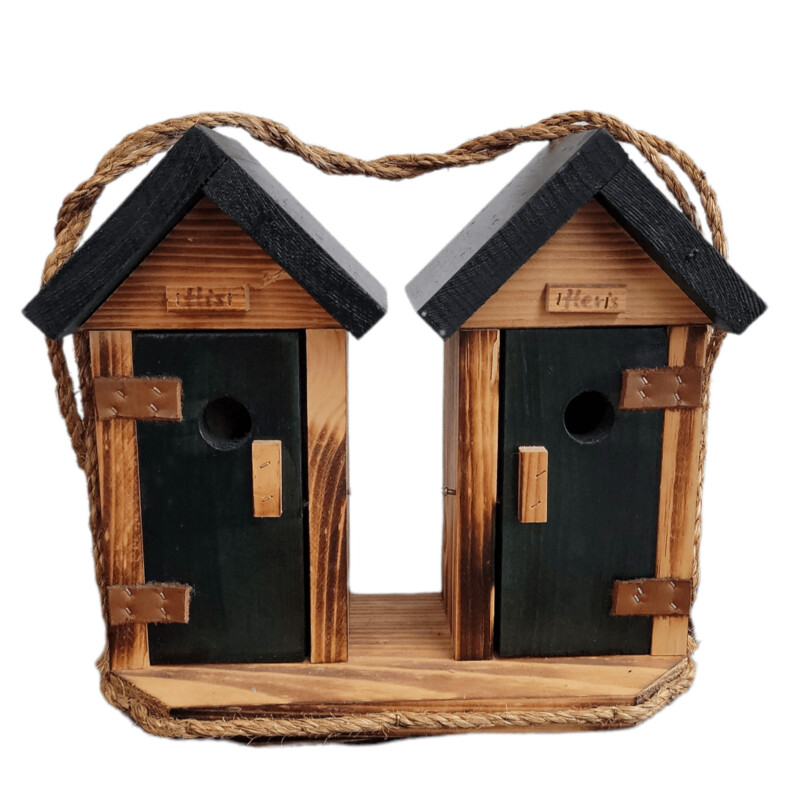 Large His Hers Outhouse Bird House