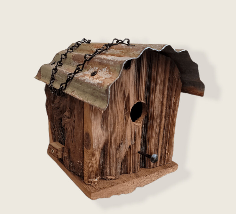 Rustic Tin Roof Bird House
