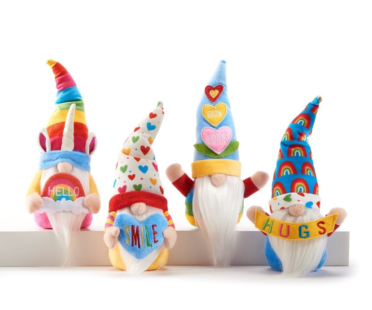 Friendship Gnome Plush Gnome Smile Hello Hugs Grow Love, 4 Assorted Designs