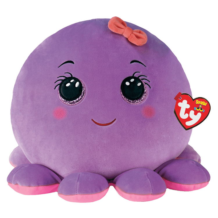 Ty Squishy Beanie Purple Octopus - Octavia 10"