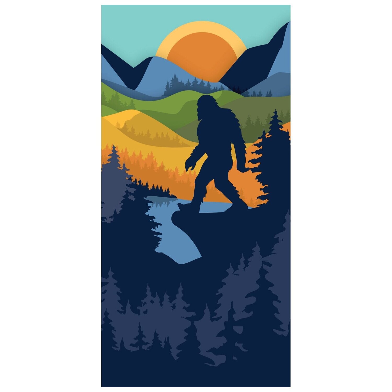 BIGFOOT SCENE BEACH TOWEL 30"x60"