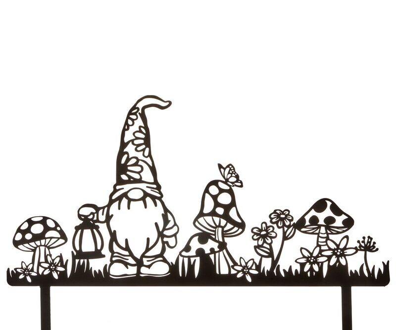 Large Gnome Silhouette Garden Stake
