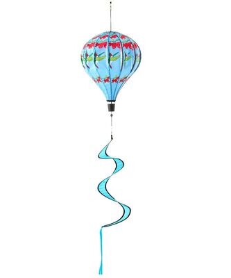 Hummingbird & Red Flower Air Balloon Wind Spinner