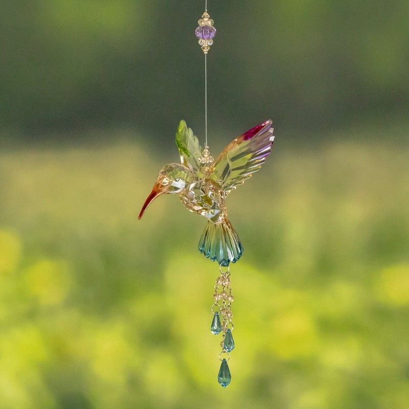 Hanging Acrylic 3-Piece Hummingbird Bird Chain Ornaments