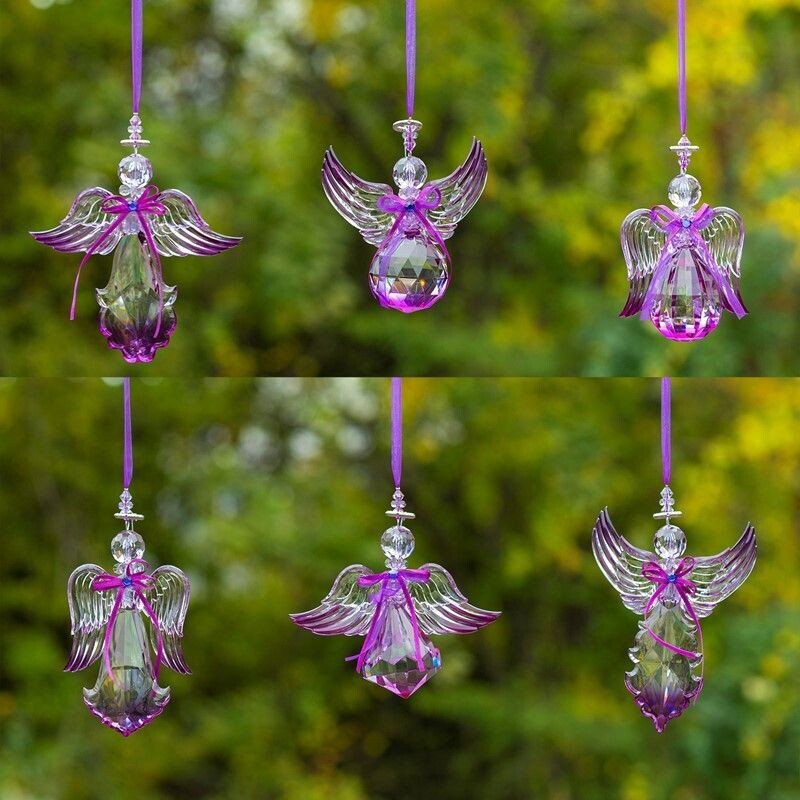 Hanging Purple Angel Acrylic Ornaments