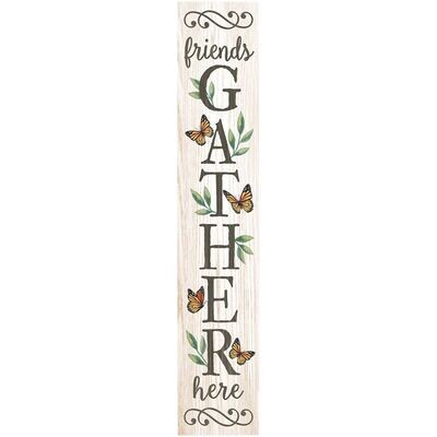 "Friends Gather Here" Porch Greeter Sign