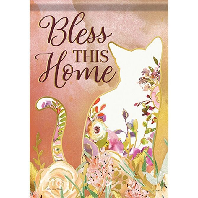 Floral Cat Large Flag Dura Soft™