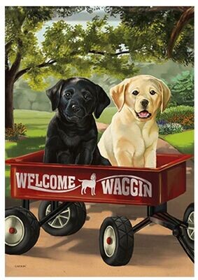 Welcome Waggin' Labradors Flag Dura Soft™