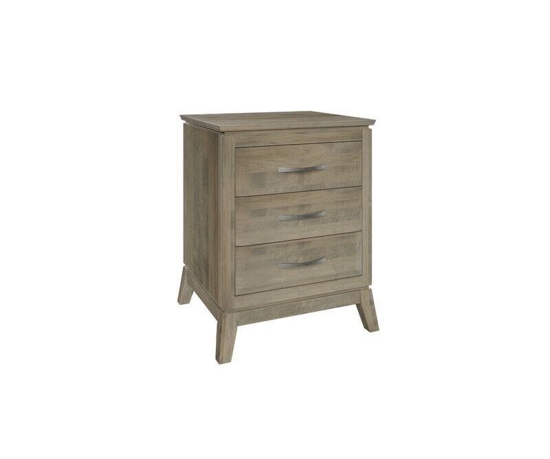 Saratoga Grey Narrow 3-Drawer Nightstand