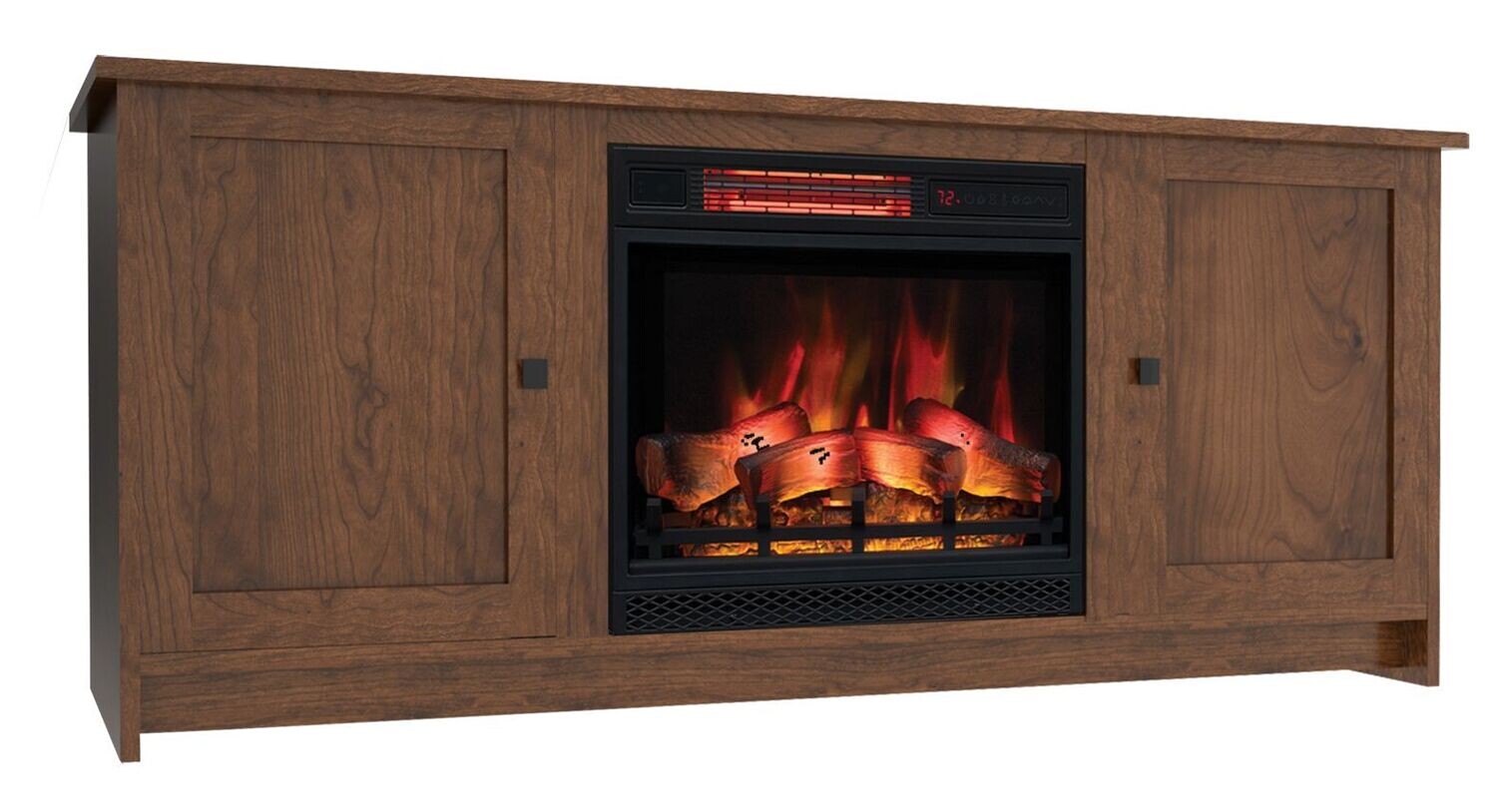 2-Door Newport Shaker Media Console with Fireplace