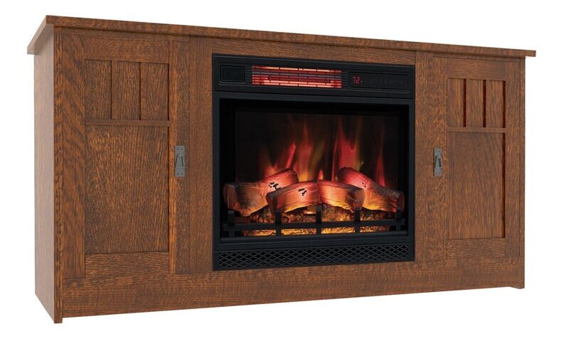 2-Door Sierra Mission Media Console with Fireplace