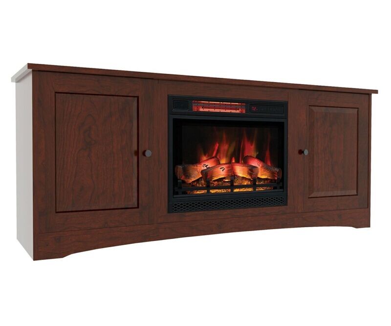 2-Door Classic Traditional Media Console with Fireplace